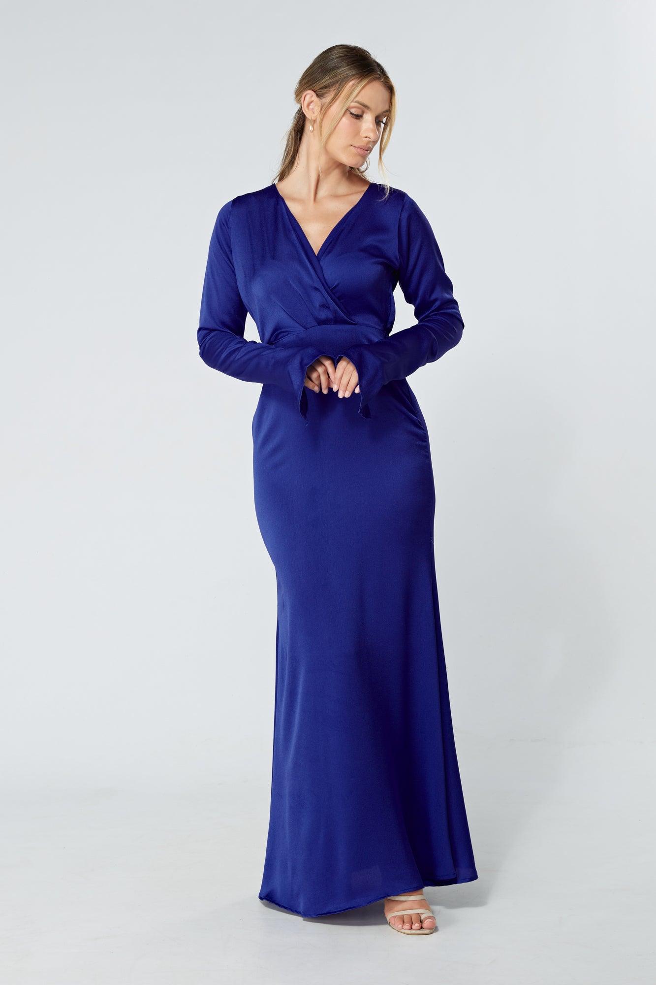 Fashion cobalt blue maxi dress