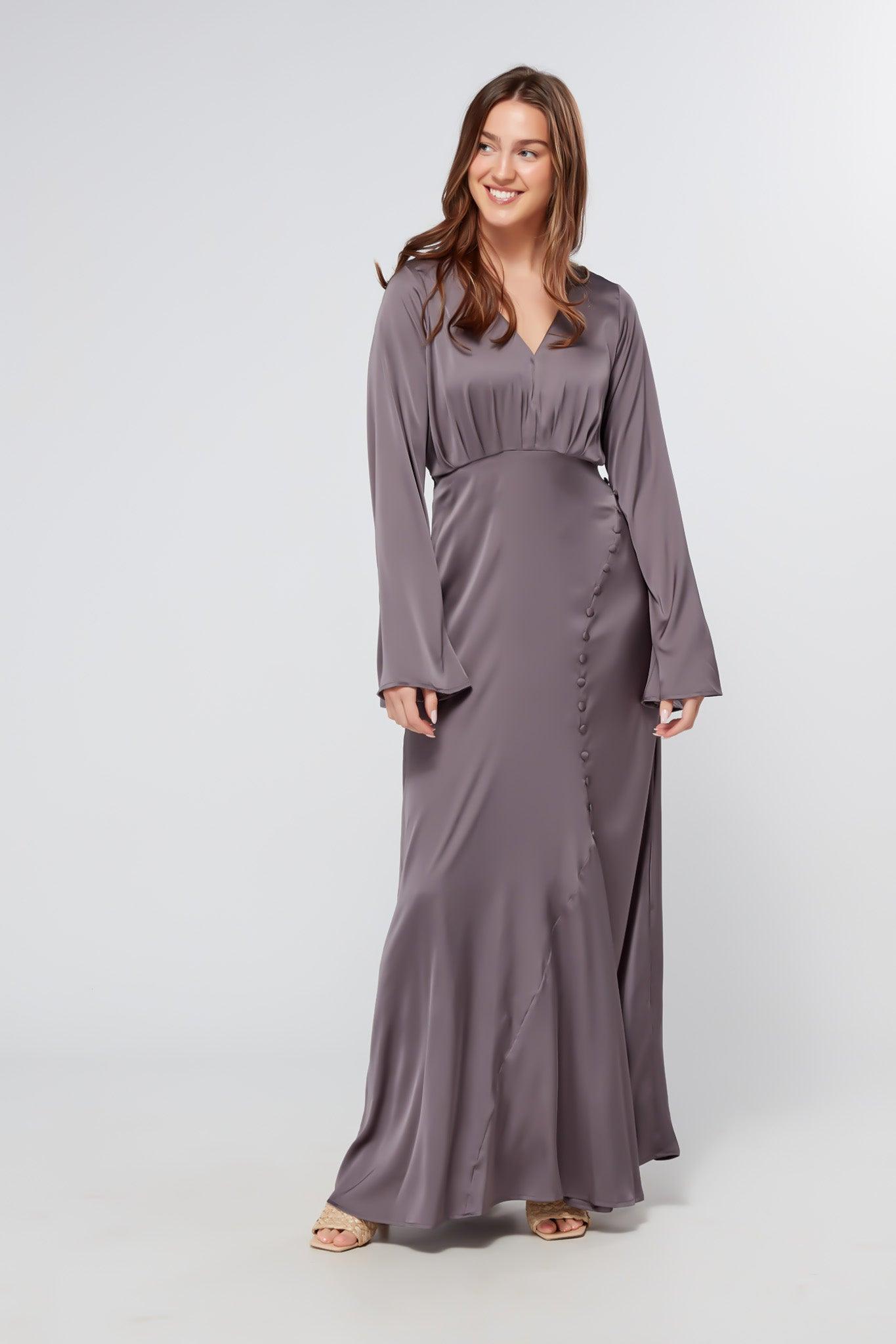 Dark gray maxi dress best sale