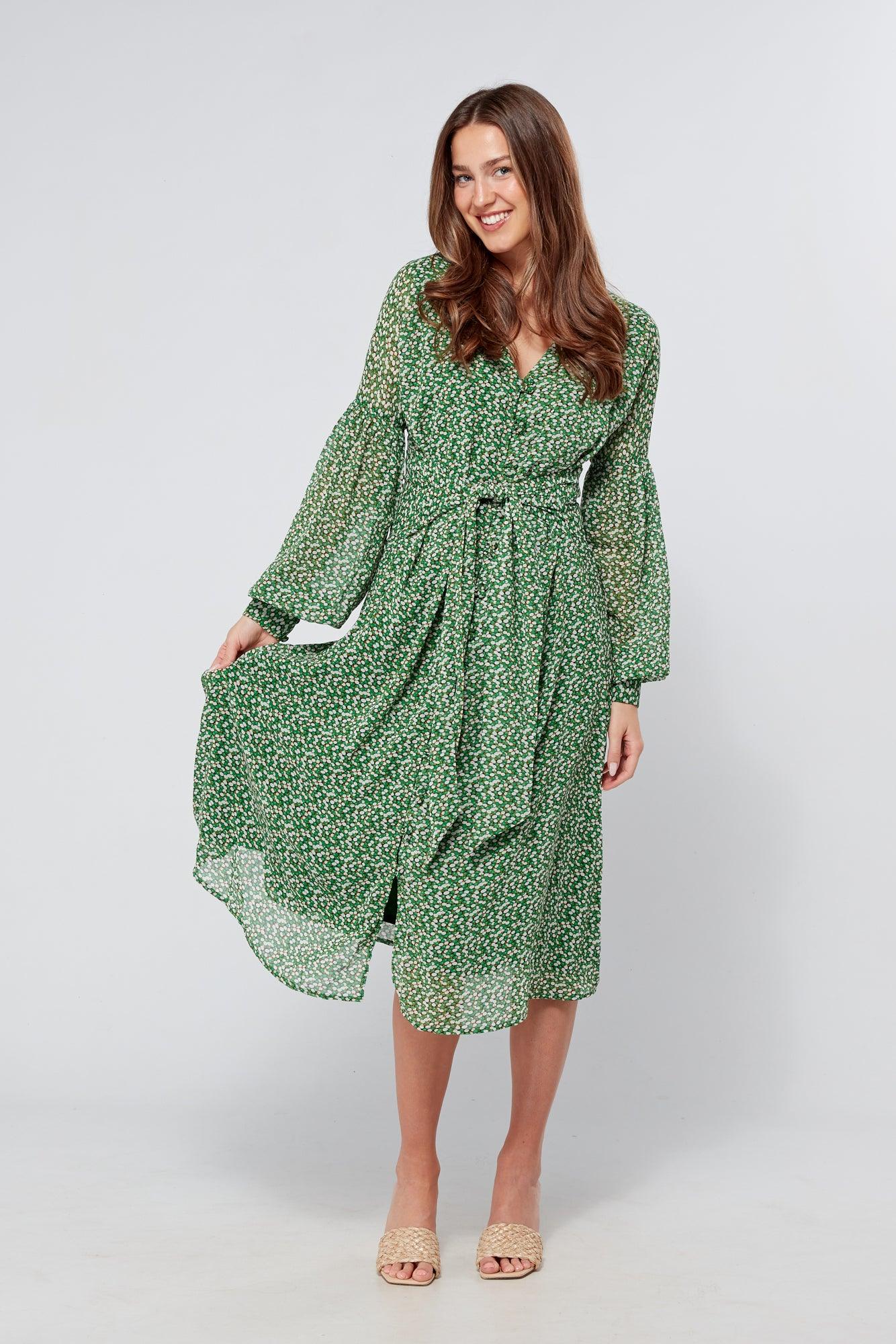 Willow Midi Dress - Green - Hippie Dress – Pure Chakra