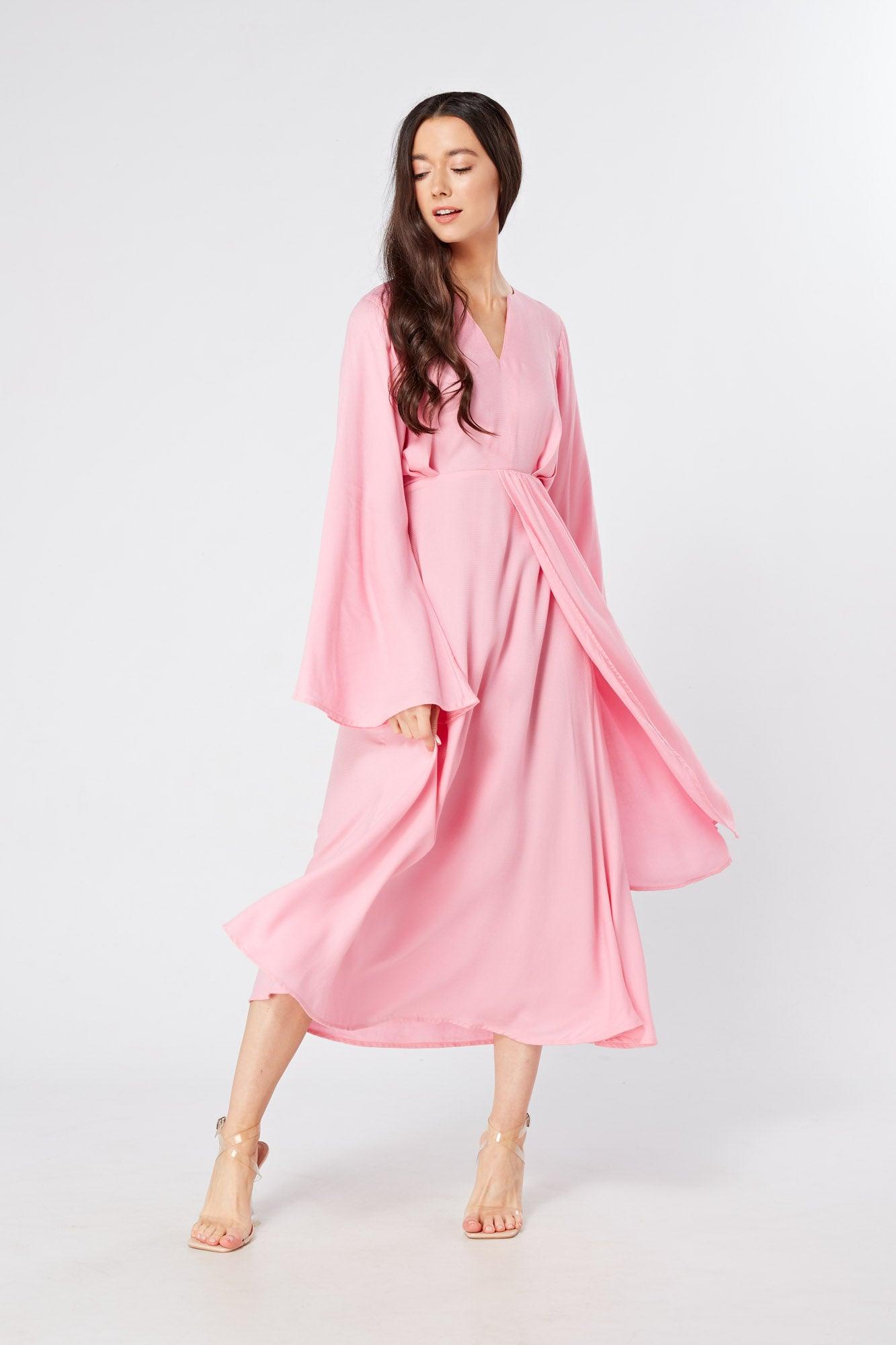 Midi dress hot sale with kimono