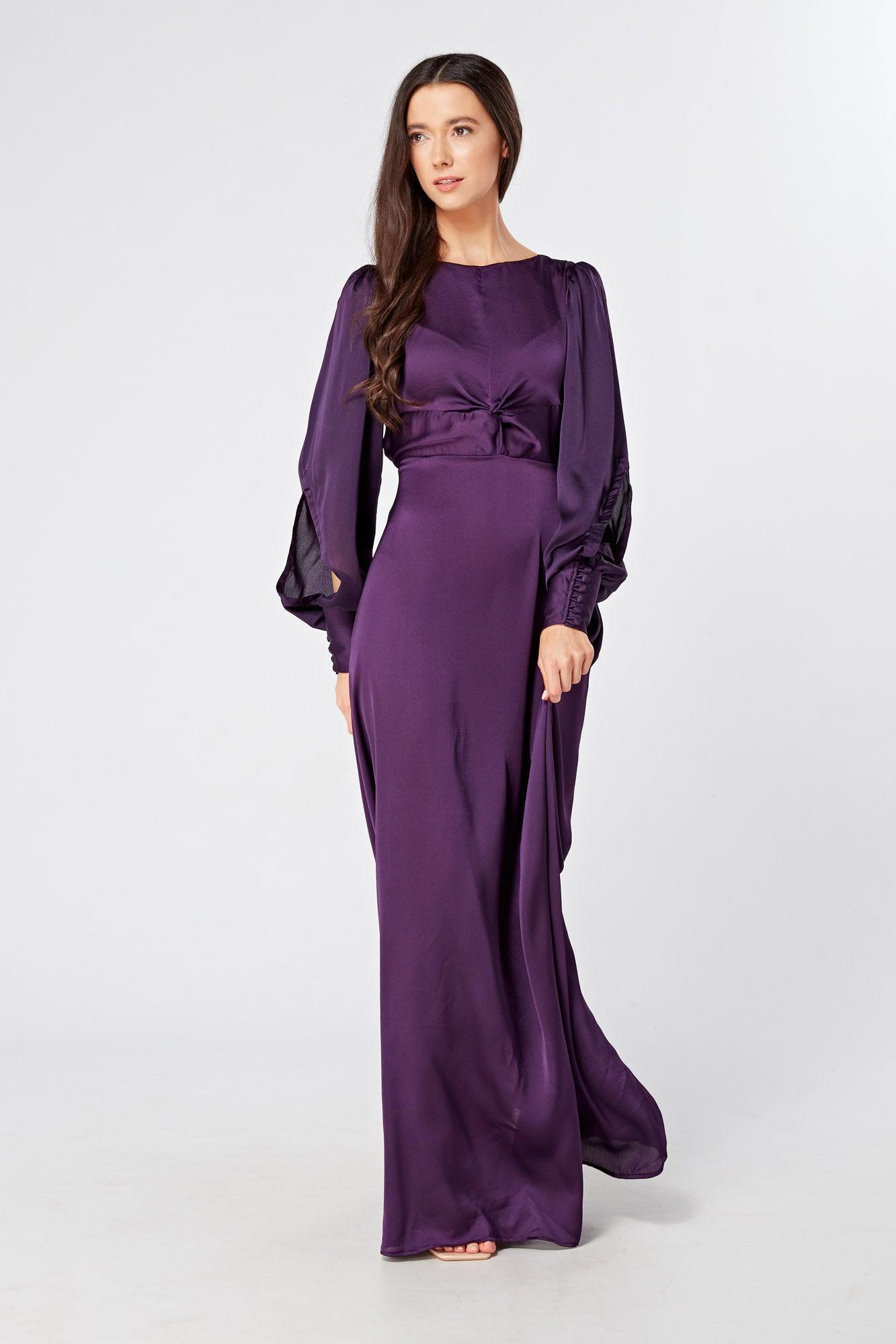 Long sleeve purple clearance gown